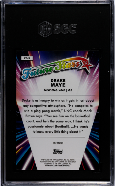Drake Maye 2024 Topps Chrome Future Stars Refractor #FS-3 SGC 9-2