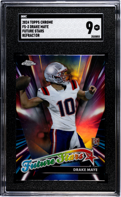 Drake Maye 2024 Topps Chrome Future Stars Refractor #FS-3 SGC 9-1