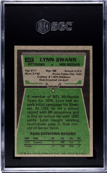 Lynn Swann 1975 Topps #282 SGC 8-2