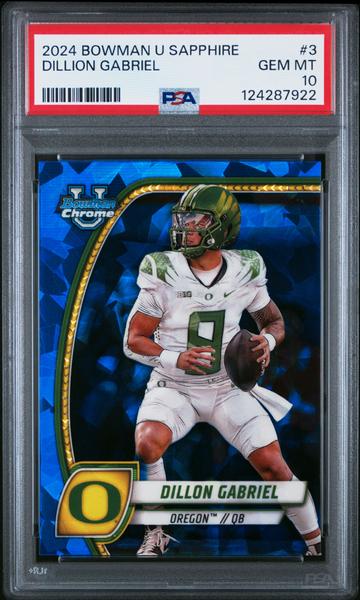Dillon Gabriel 2024 Bowman University Chrome Sapphire #3 PSA 10