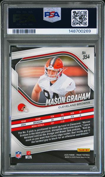 Mason Graham 2025 Panini Prizm #354 PSA 8-2