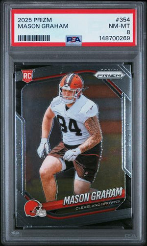 Mason Graham 2025 Panini Prizm #354 PSA 8