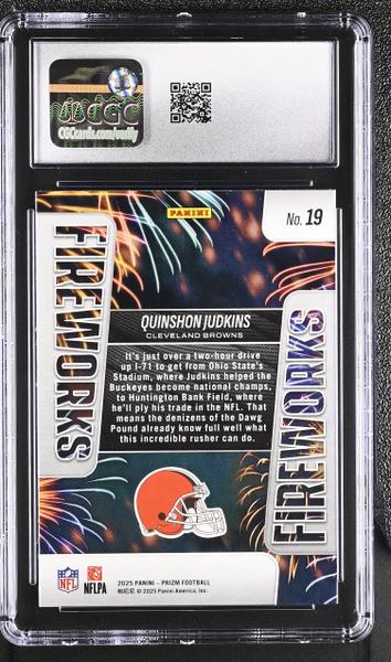 Quinshon Judkins 2025 Prizm Fireworks #19 CGC 10-2