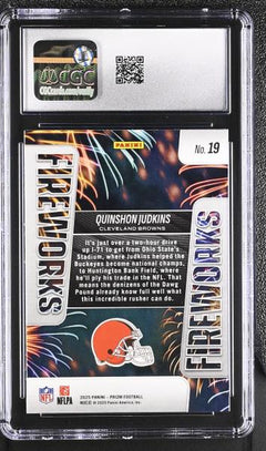 Quinshon Judkins 2025 Prizm Fireworks #19 CGC 10-2