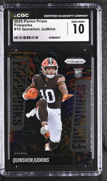 Quinshon Judkins 2025 Prizm Fireworks #19 CGC 10-1
