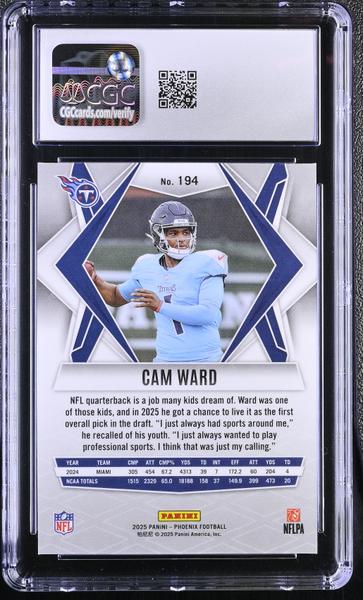 Cam Ward 2025 Phoenix #194 CGC 10-2