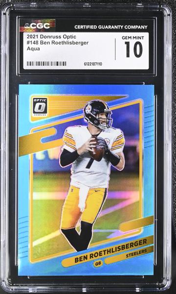 Ben Roethlisberger Aqua 52/299 2021 Optic #148 CGC 10