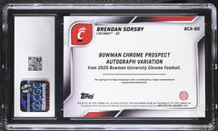 Brendan Sorsby 2025 Bowman University Chrome Prospect Autographs #BCA-BS CGC 10 Auto 10-2