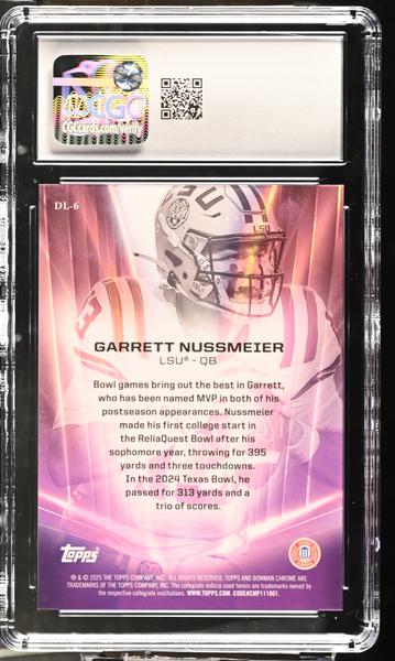 Garrett Nussmeier 2025 Bowman University Chrome Dean's List #DL-6 CGC 10-2