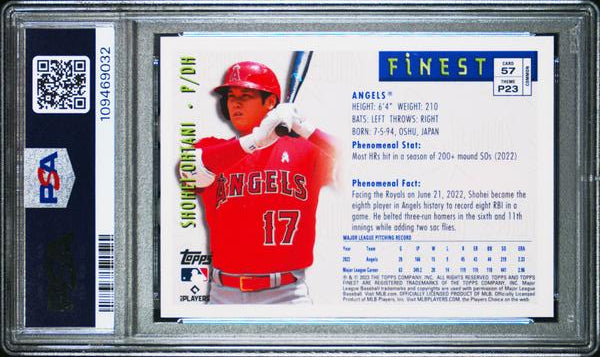 Shohei Ohtani 2023 Topps Finest Flashbacks #57 PSA 10-2