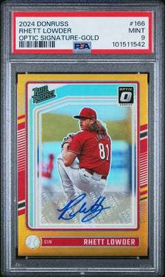 Rhett Lowder 2024 Panini Donruss Optic Signature Gold 9/10 #166 PSA 9-1