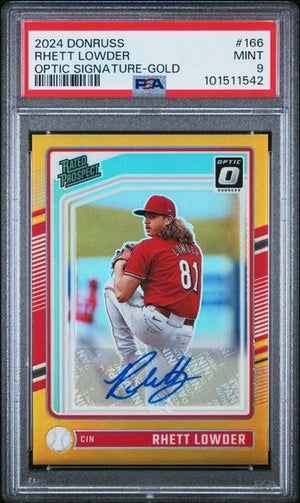 Rhett Lowder 2024 Panini Donruss Optic Signature Gold 9/10 #166 PSA 9