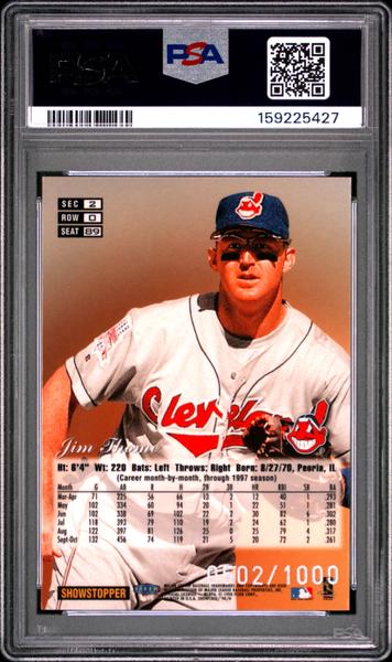Jim Thome 1998 Flair Showcase Row 0 #89 PSA 8-2