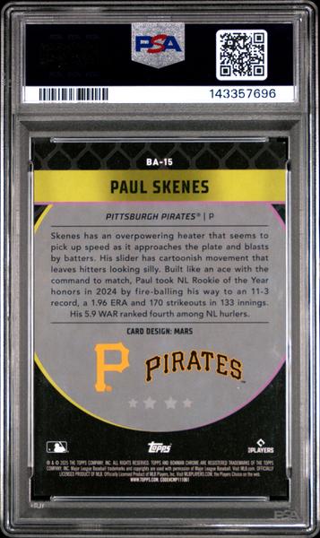 Paul Skenes 2025 Bowman Chrome Mega Box Bowman Ascensions #15 PSA 9-2