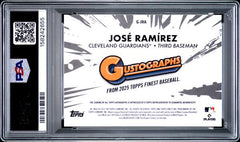 Jose Ramirez 2025 Topps Finest Gustographs 17/25 #GJRA PSA 10-2