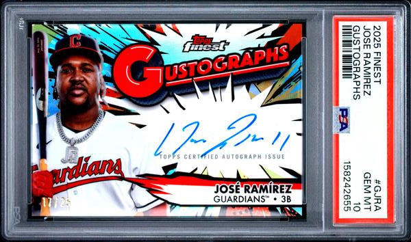 Jose Ramirez 2025 Topps Finest Gustographs 17/25 #GJRA PSA 10-1