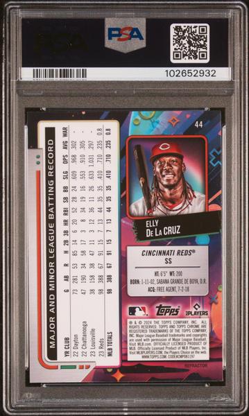 Elly De La Cruz 2024 Topps Cosmic Chrome Refractor #44 PSA 9-2