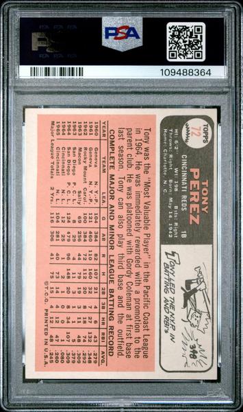 Tony Perez 1966 Topps #72 PSA 3-2