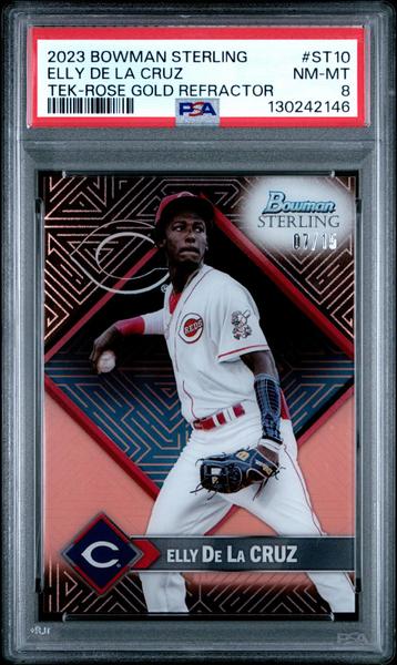 Elly De La Cruz 2023 Bowman Sterling Tek-Rose Gold 7/15 PSA 8