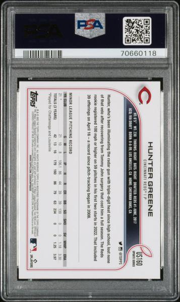 Hunter Greene 2022 Topps Update Sp #US160 PSA 10-2