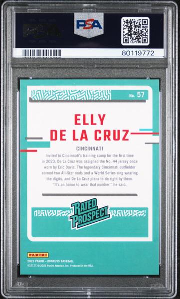 Elly De La Cruz 2023 Panini Donruss Holo Red #57 PSA 10-2