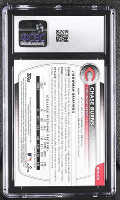Chase Burns Purple Prospects Autographs 5/250 #BPA-CB CGC 9-2
