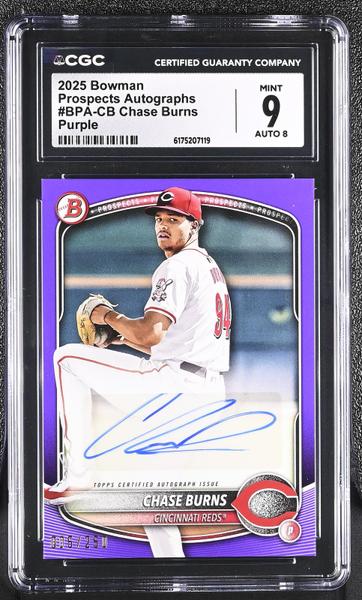 Chase Burns Purple Prospects Autographs 5/250 #BPA-CB CGC 9