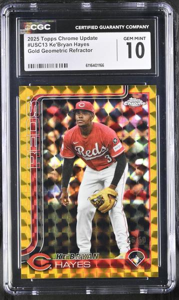 Ke'Bryan Hayes Gold Geometric Refractor 2025 Chrome Update 26/50 #USC13 CGC 10-1