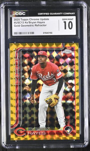 Ke'Bryan Hayes Gold Geometric Refractor 2025 Chrome Update 26/50 #USC13 CGC 10