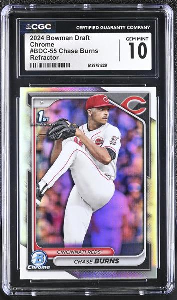 Chase Burns Refractor 2024 Draft Chrome #BDC-55 CGC 10-1
