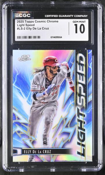Elly De La Cruz 2025 Cosmic Chrome Light Speed #LS-2 CGC 10