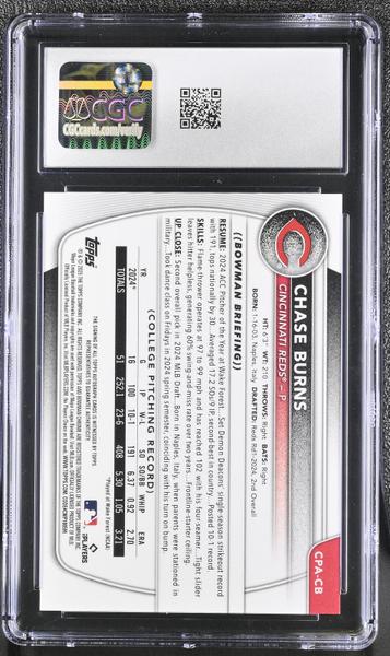 Chase Burns Chrome Prospects Autographs #CPA-CB CGC 9-2