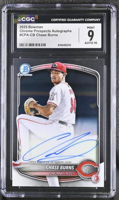 Chase Burns Chrome Prospects Autographs #CPA-CB CGC 9-1