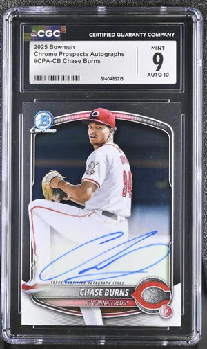 Chase Burns Chrome Prospects Autographs #CPA-CB CGC 9
