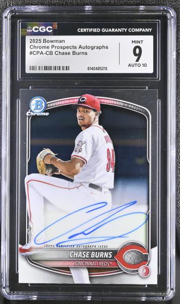 Chase Burns Chrome Prospects Autographs #CPA-CB CGC 9-1