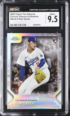 Roki Sasaki 2025 The National Chrome Veterans & Rookies #MLB-8 CGC 9.5-1