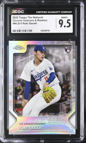 Roki Sasaki 2025 The National Chrome Veterans & Rookies #MLB-8 CGC 9.5