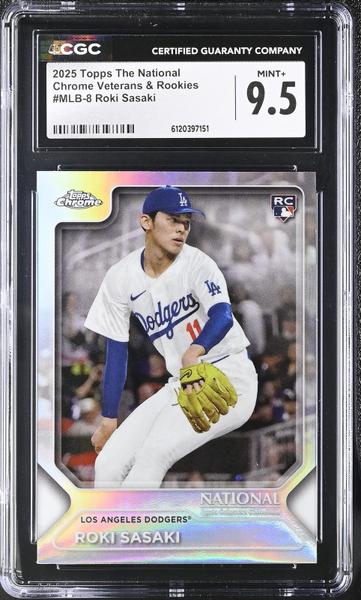 Roki Sasaki 2025 The National Chrome Veterans & Rookies #MLB-8 CGC 9.5-1
