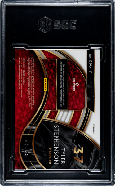Tyler Stephenson 2021 Panini Select Rookie Jersey Auto Black Disco Prizm 1/1 #RJA-TY SGC 10-2