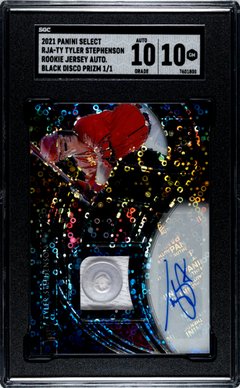 Tyler Stephenson 2021 Panini Select Rookie Jersey Auto Black Disco Prizm 1/1 #RJA-TY SGC 10-1