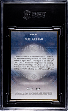 Nick Lodolo 2020 Bowman Transcendent Auto Emerald 3/5 #BTA-NL SGC 9-2