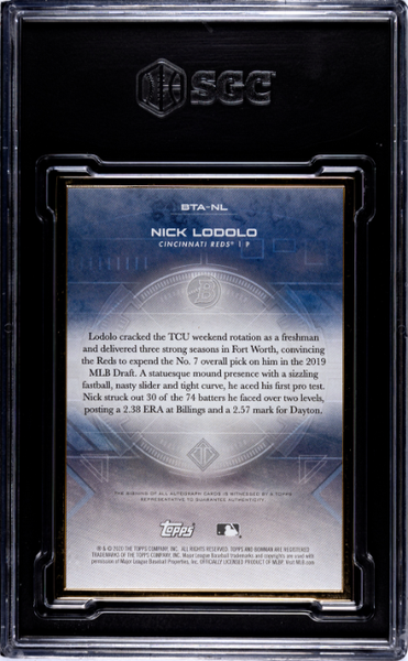 Nick Lodolo 2020 Bowman Transcendent Auto Emerald 3/5 #BTA-NL SGC 9-2
