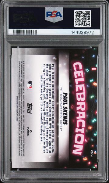 Paul Skenes 2025 Topps Chrome Update Celebracion #14 PSA 10-2