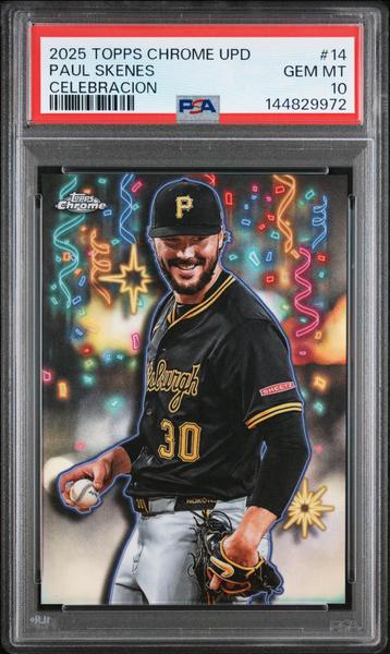 Paul Skenes 2025 Topps Chrome Update Celebracion #14 PSA 10
