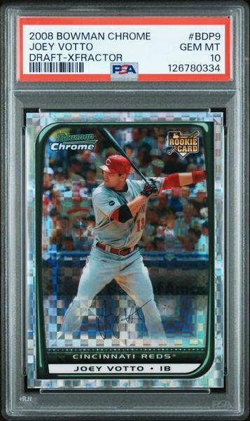 Joey Votto 2008 Bowman Chrome Draft Xfractor 75/199 #BDP9 PSA 10