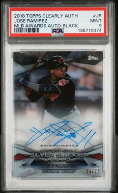 Jose Ramirez 2018 Topps Clearly Authentic MLB Awards Autograph 53/75 #JR PSA 9-1