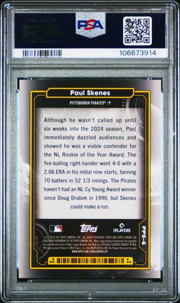 Paul Skenes 2024 Topps Cosmic Chrome Planetary Pursuit #6 PSA 10-2