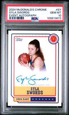 Syla Swords RC 2024 Topps Mcdonald's All American Event Rookie Auto PSA 10-1