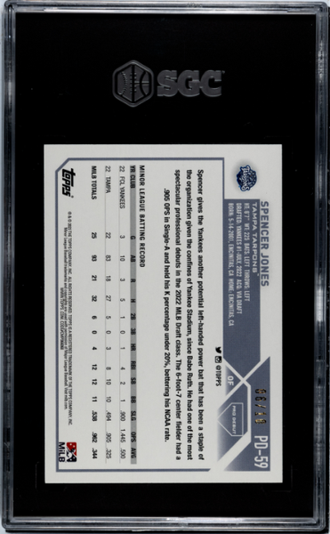 Spencer Jones 2023 Topps Pro Debut Red Foil 6/10 #PD-59 SGC 10-2