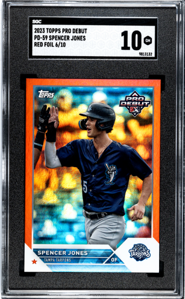 Spencer Jones 2023 Topps Pro Debut Red Foil 6/10 #PD-59 SGC 10-1